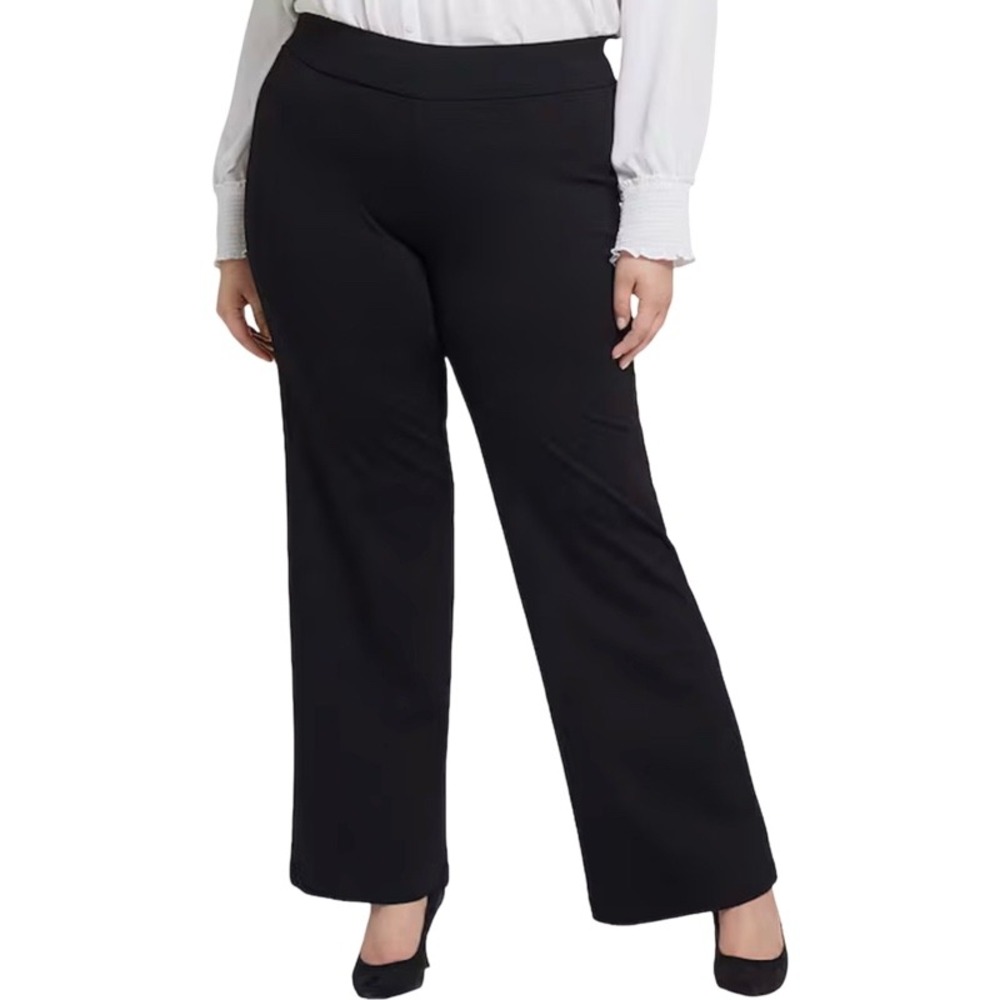NYDJ NEW 16 Pull On Straight Leg Pants Black Lift Tuck Technology M11Z8081